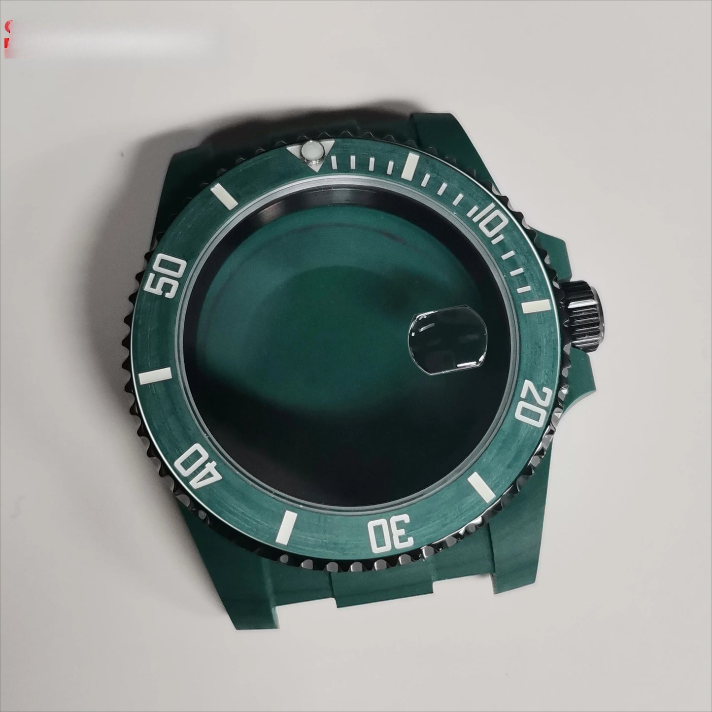 40.5mm Carbon Fiber Case Fit RLX3135 Sapphire Glass Carbon Fiber Bezel Blue Lume