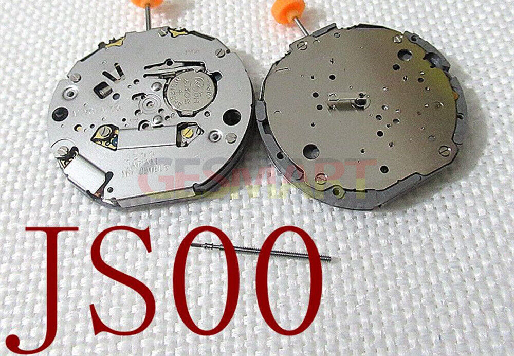 Miyota JS00 Japan quartz watch movement with 3 hands and small second indicators at 2, 6, and 10 o'clock positions.