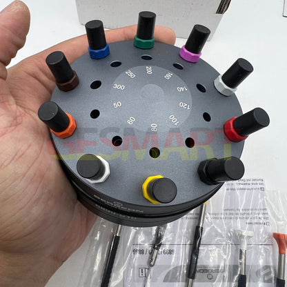 Bergeon 6899-S10 stainless steel screwdrivers set with elastomer handles for watch accessory repairs.