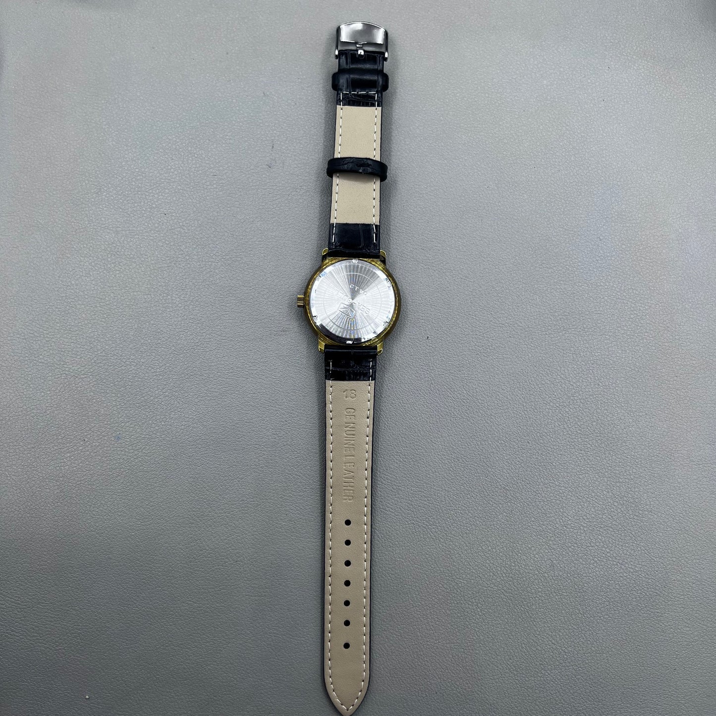 35mm Black Strap Round Golden Case Golden Dial Tianjin Seagull Manual Mechanical Watch