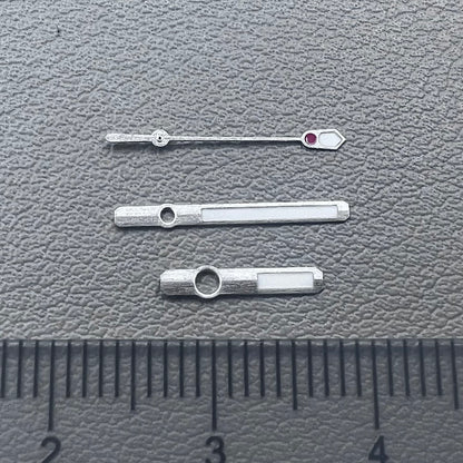 Three green luminous watch hands set for NH35A NH36A movement, enhancing visibility and style, brand B22.