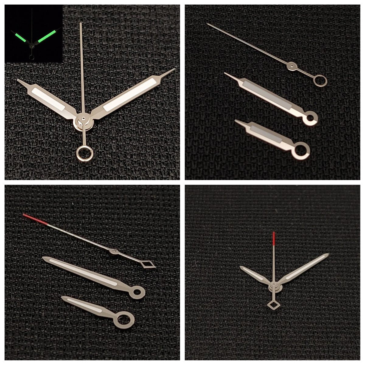 Silvery Watch Hands Green Luminous Pointer Man's Modified for NH35A/NH36/4R/7S