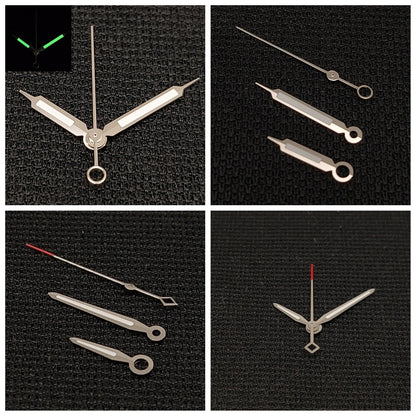 Silvery Watch Hands Green Luminous Pointer Man's Modified for NH35A/NH36/4R/7S