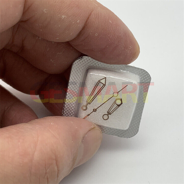 3 Hands set with green luminous tips for ETA 2824 movement, 14mm by 007 brand, for improved watch dial readability.