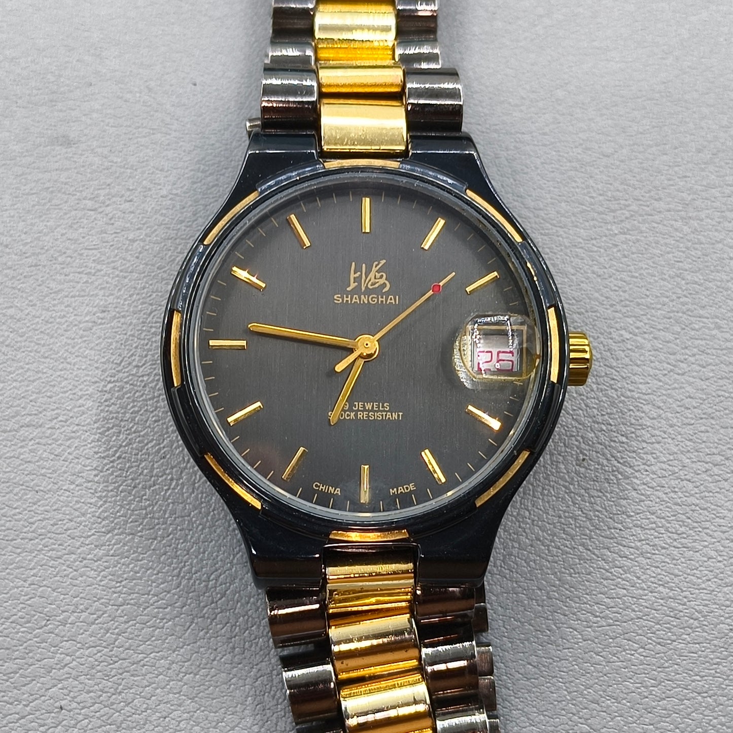 37mm Shanghai Manual Mechanical Watch Black 19 Jews Shock-Resistant