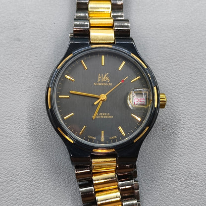37mm Shanghai Manual Mechanical Watch Black 19 Jews Shock-Resistant