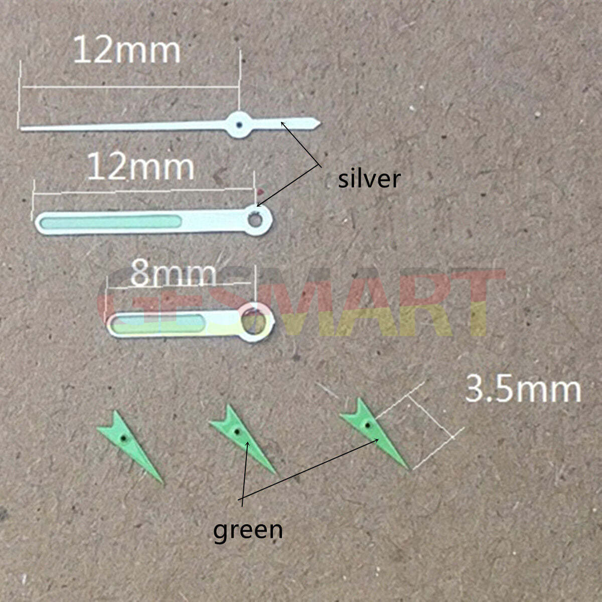 Green 3.5mm round pointed second hand by Miyota for OS10, OS20, OS60, OS80 watches.