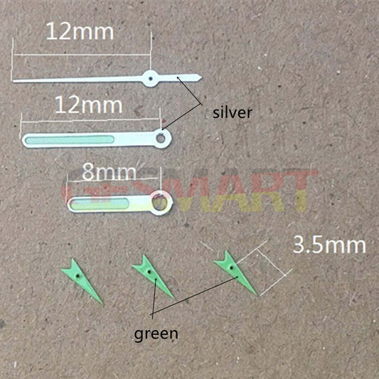 Green 3.5mm round pointed second hand by Miyota for OS10, OS20, OS60, OS80 watches.