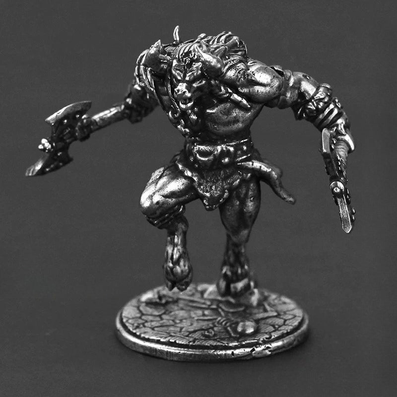 Minotaur Copper Miniature Figurine White Bronze Fantasy Tabletop Wargame 124-1