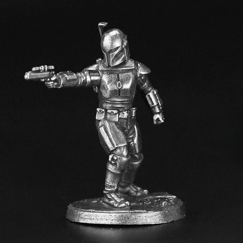 Bounty Hunter Standing Gun Copper Figurine White Bronze Sci-Fi Wargame 362-15