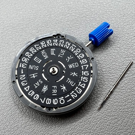 Black Blue Lume watch accessory showcasing Miyota NH36A automatic movement with 3.0 crown position.