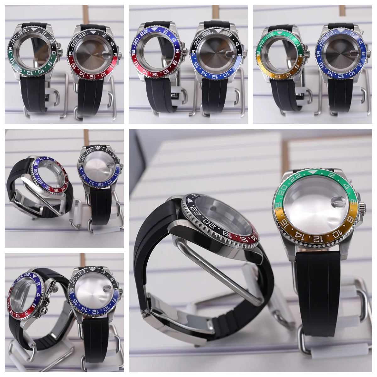 40mm Watch Cases For NH34/35/36/38 Miyota 8215 Eta 2824 GMT Double Color Bezel