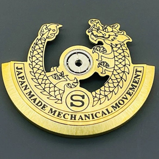 Golden modified dragon-shaped rotor oscillating weight for NH35 NH36 watch movement