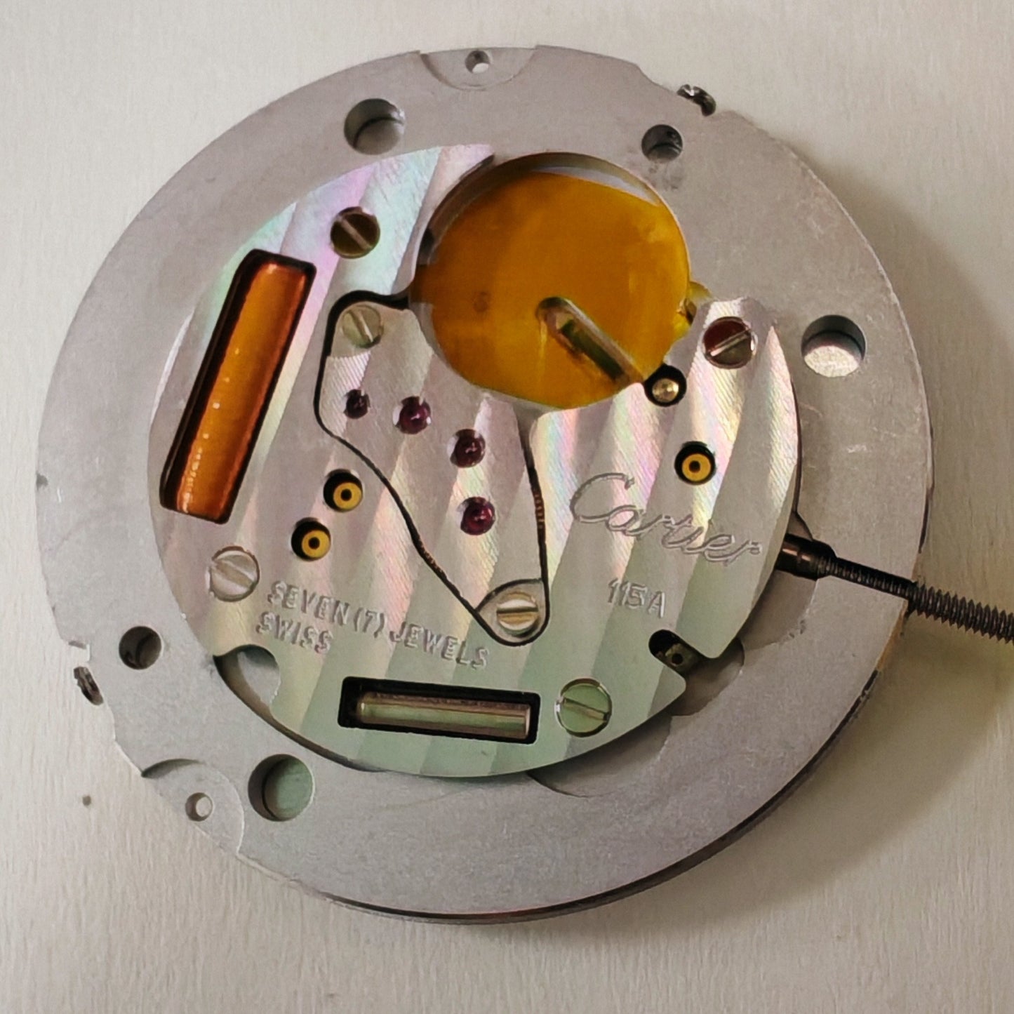 Cartier CTR-115A Swiss Made watch accessory with quartz movement, single calendar display, elegant design.