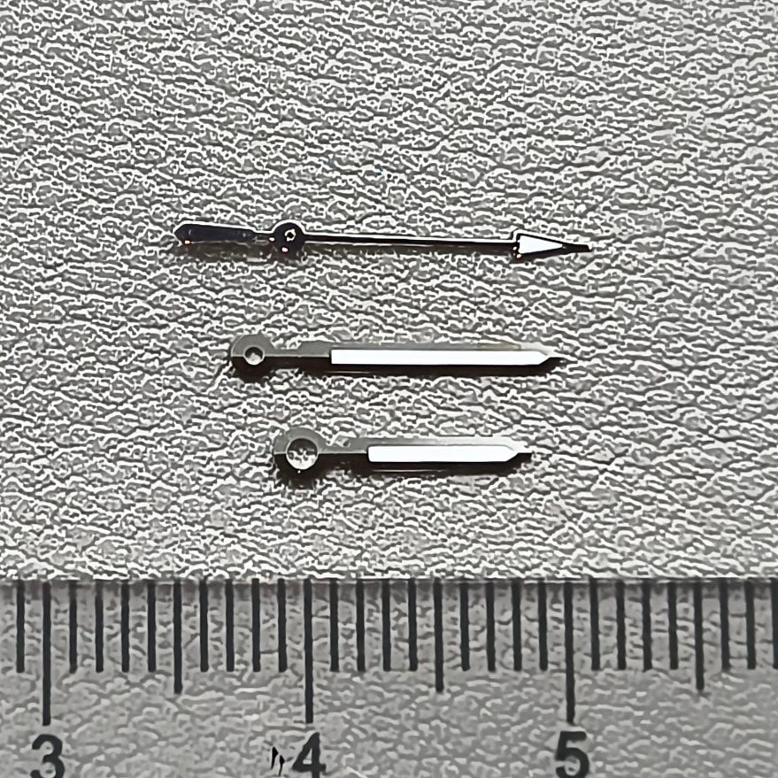 2 Sets Watch Hand Silver Trim Arrow Shape Lume for Miyota 2315 2035 2036 2115 2305