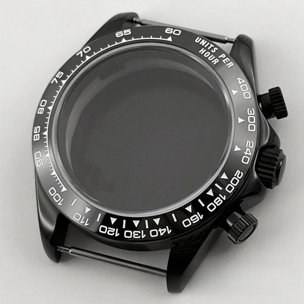 Daytona 40mm Sapphire Glass Watch Case Ceramic Bezel Men's for VK63 VK63A VK64