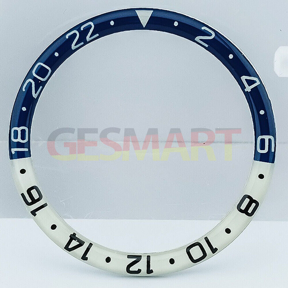 Dark blue and brown resin alloy bezel with blue lume for SKX007 and SKX011 watches.