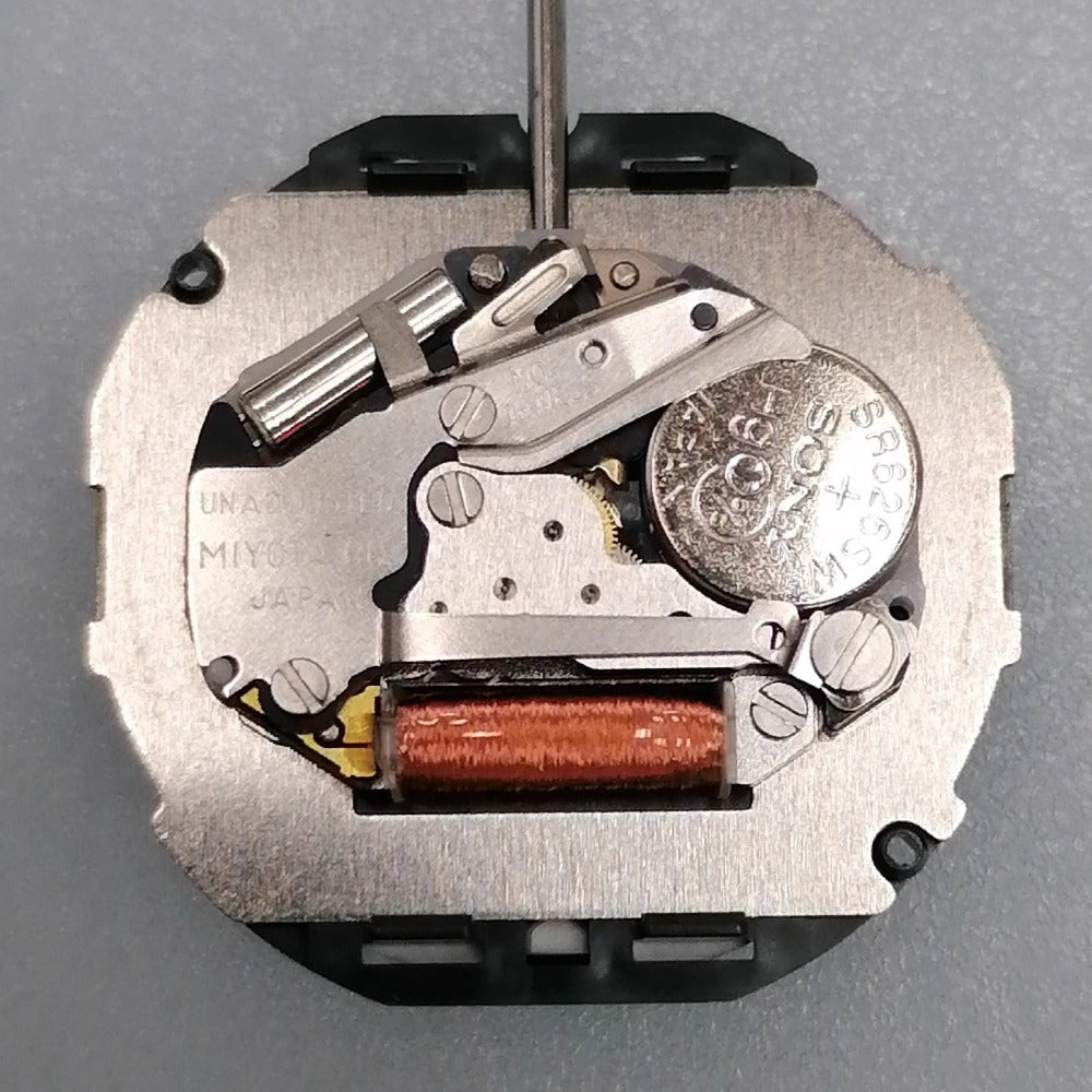 Miyota 2105 quartz watch movement with double calendar, precision engineered in Japan for reliability.