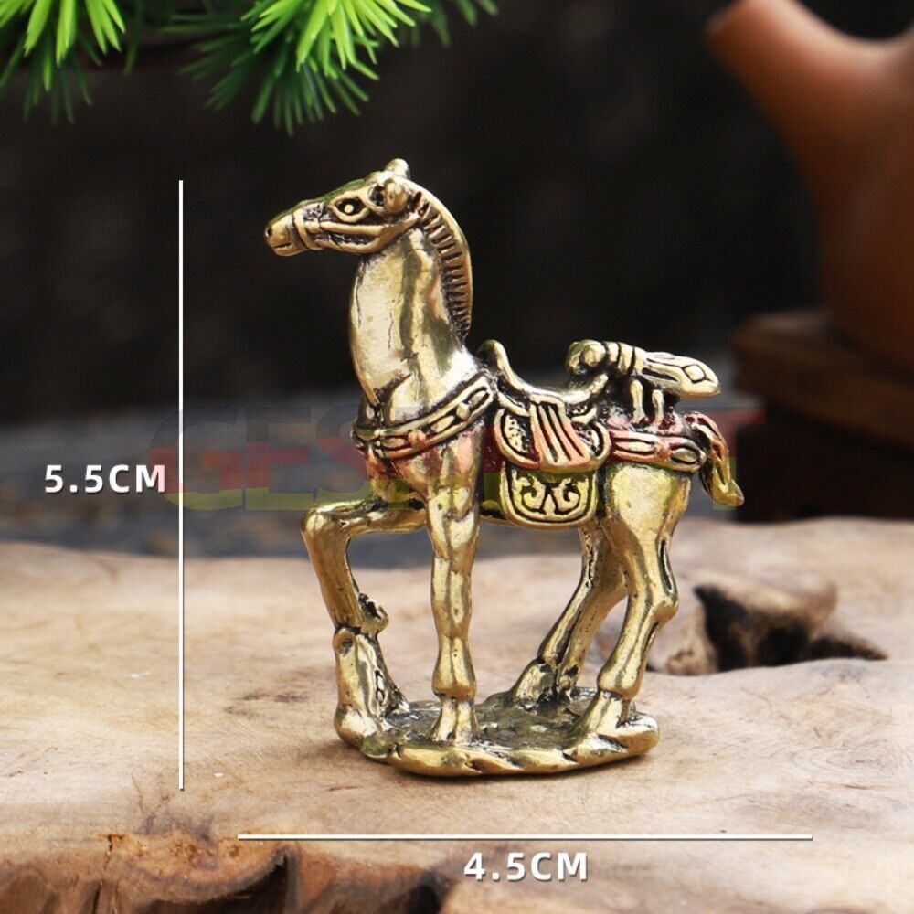Solid copper horse trinket showcasing vintage hand-carved bronze craftsmanship, perfect for collectors.