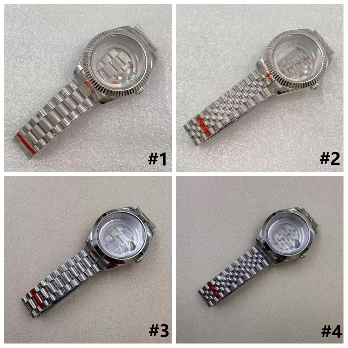40mm Cyclops Lens Stainless Steel Watch Case & Band Set Fit for 8285 Movement