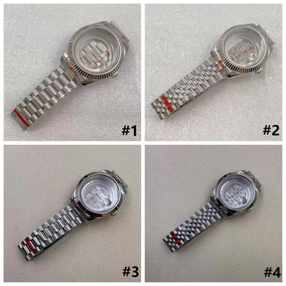 40mm Cyclops Lens Stainless Steel Watch Case & Band Set Fit for 8285 Movement