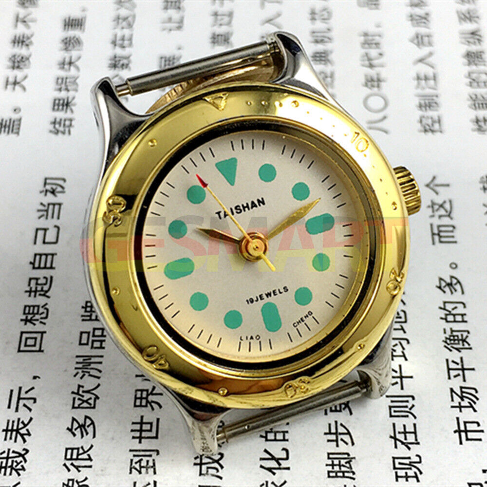 TAISHAN elegant 28mm manual mechanical lady watch with 19 jewels, golden case, and numeric dial for stylish wear.