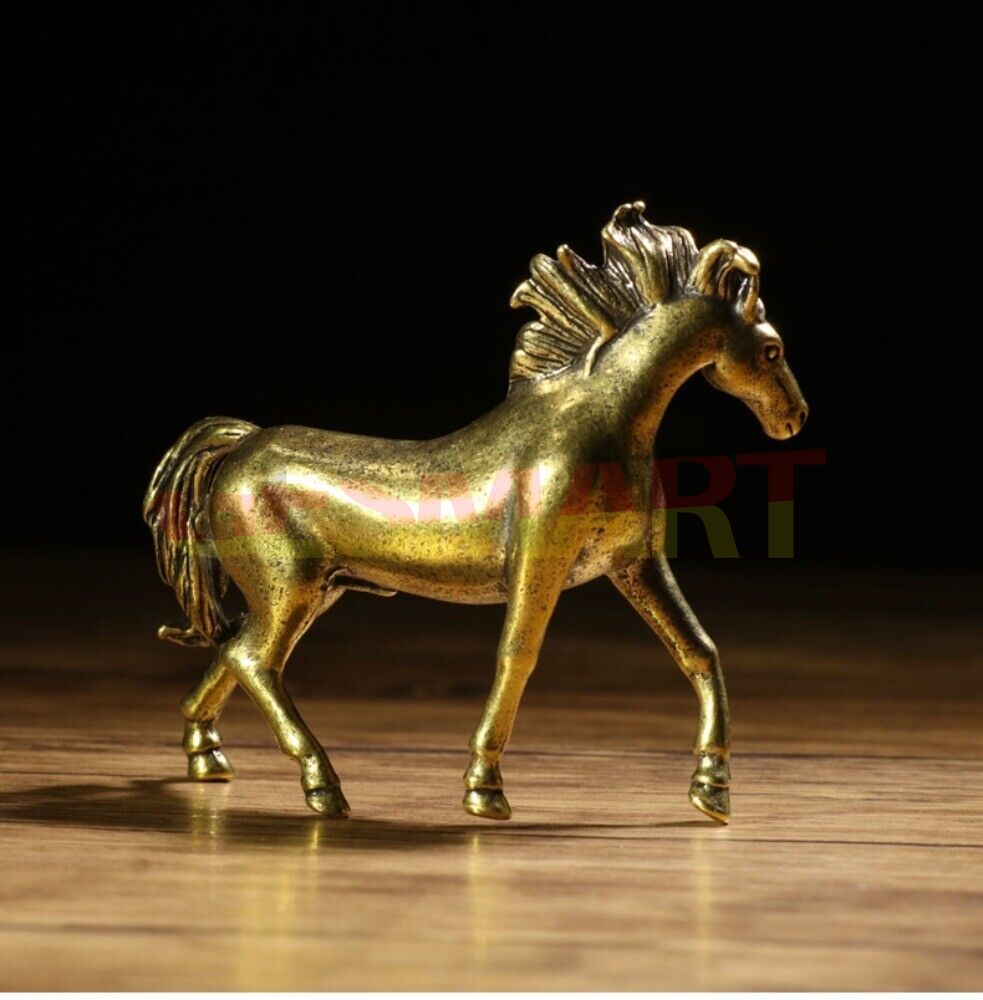 Hand-carved vintage solid copper horse trinket, perfect for rustic decor or collector display.
