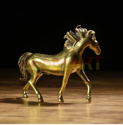 Hand-carved vintage solid copper horse trinket, perfect for rustic decor or collector display.