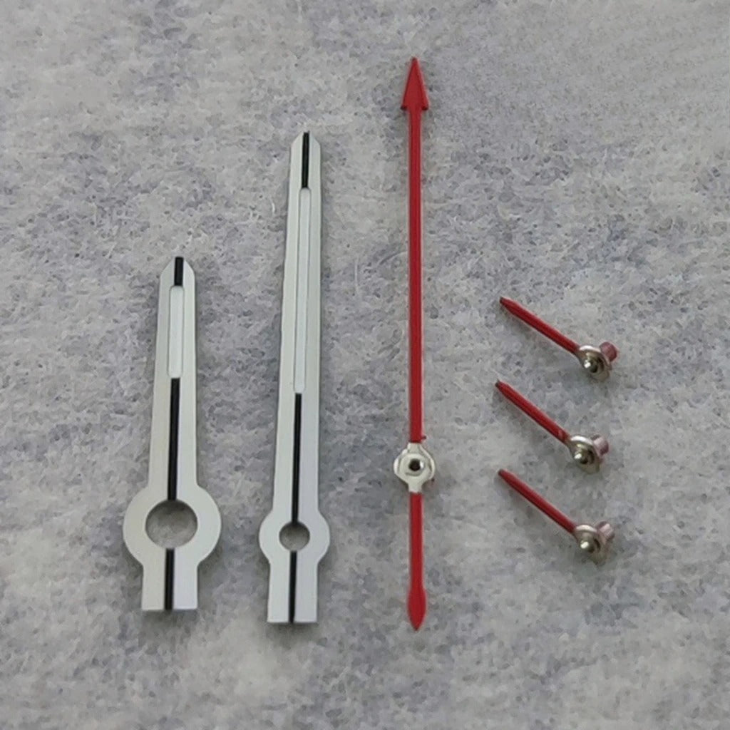Modified Silver Red For VK63 VK64 Quartz 6 Pins Green Luminous Watches Hands