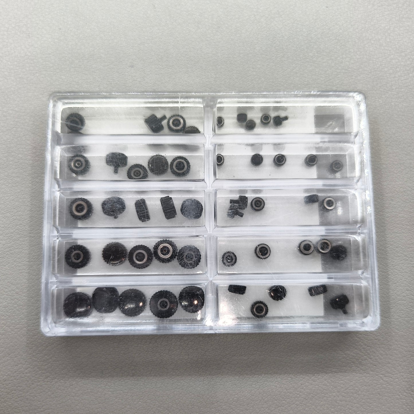 Assortment 50 PIECES/Pack Stainless Steel Black Waterproof Watch Crown