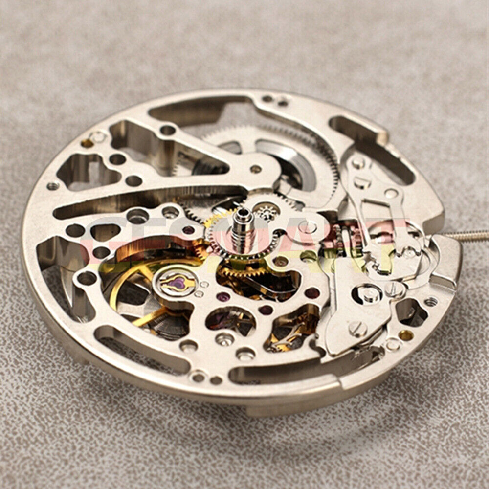 Dandong Silver hollow automatic mechanical watch accessory with second stop feature for precision timing.