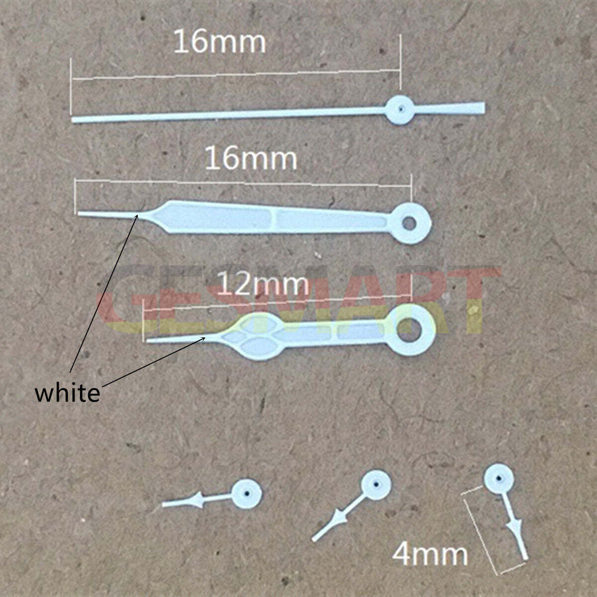 16mm White Trim Green Luminous Watch Hands for Miyota OS series, enhancing visibility and style.