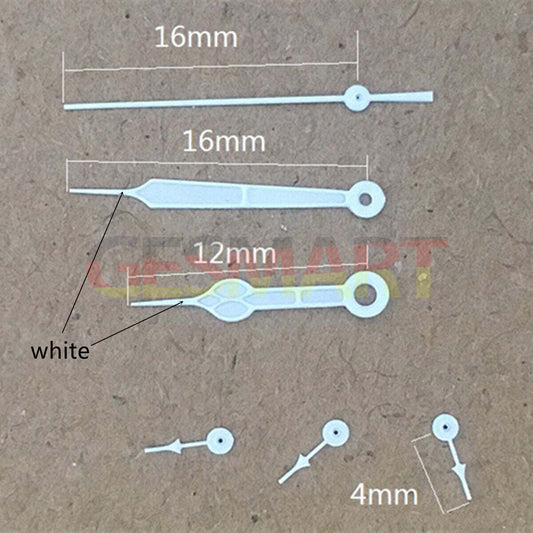 16mm White Trim Green Luminous Watch Hands for Miyota OS series, enhancing visibility and style.