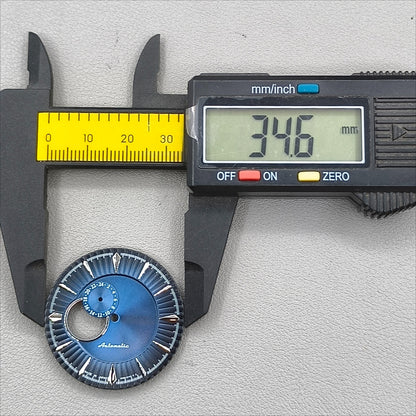 Modified 35mm Dark Blue Silver Nail Cocktail Diving Watch Dial for NH39 Movement