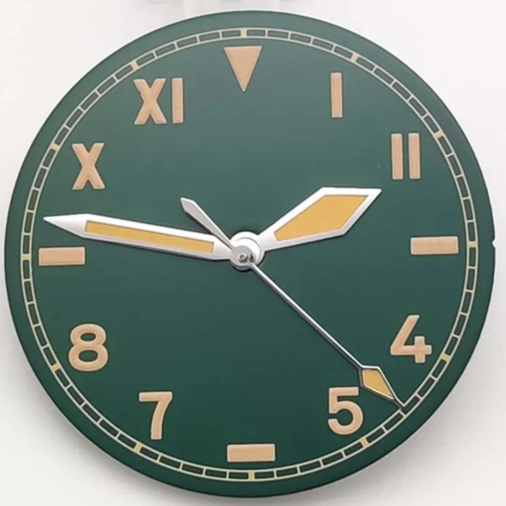 Modified Vintange Lume 28.5mm Green Watch Dial+Big Hands for NH35/NH36/2824/8215