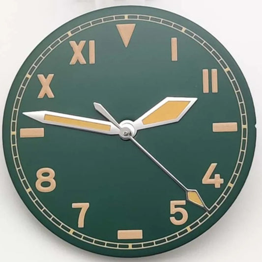 Modified Vintange Lume 28.5mm Green Watch Dial+Big Hands for NH35/NH36/2824/8215