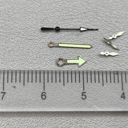 2 Sets/Pack Silver+black Trim Green Lume Watch Hands for Miyota OS10 OS20 OS30