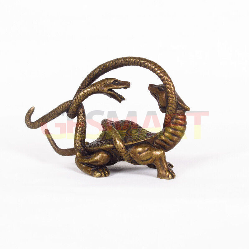 Solid copper dragon figurine, hand-carved with detailed scales and polished shine for collectors.