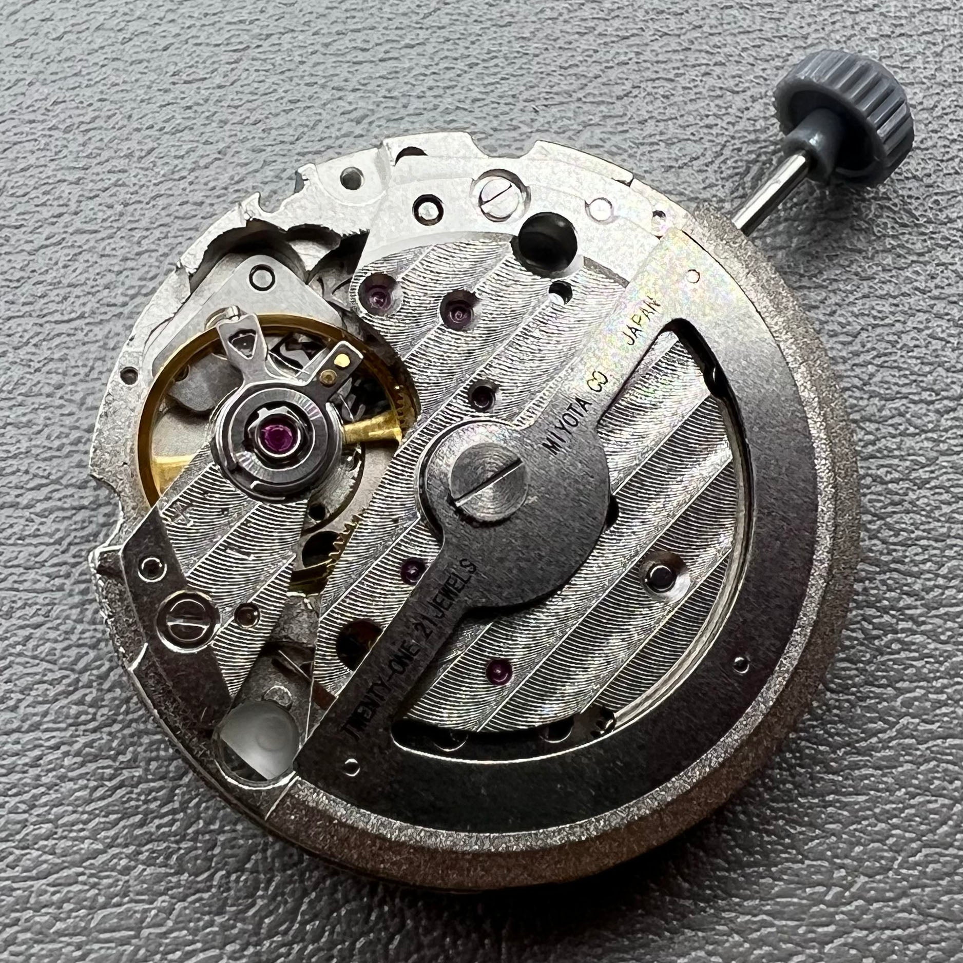 Japan Miyota 8218 automatic mechanical watch movement with 2 hands by Miyota, precise timekeeping component