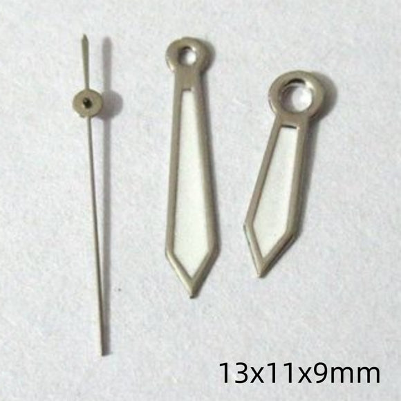 13mm Green Lume Silver Trim Watch Hands Set for Miyota 2035 2115 2105 2305 Movement