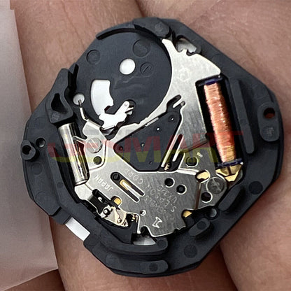 Hattori Epson VX32E quartz watch movement with date function at 3 o'clock, Japan made precision.