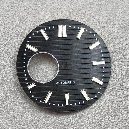30.2mm Black Watch Dial Green Luminous Suitable for NH38 Movement #JC06