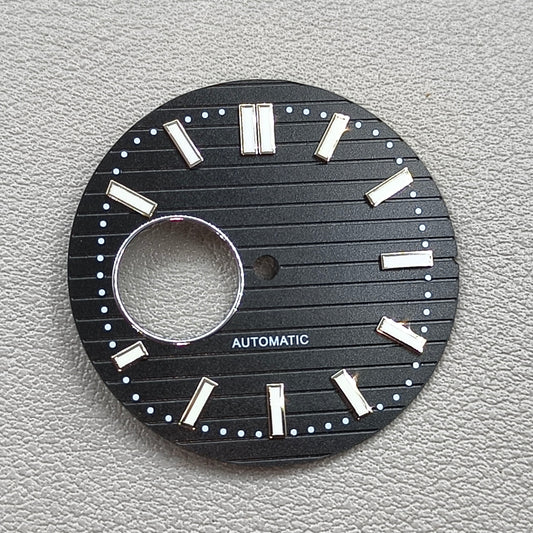 30.2mm Black Watch Dial Green Luminous Suitable for NH38 Movement #JC06