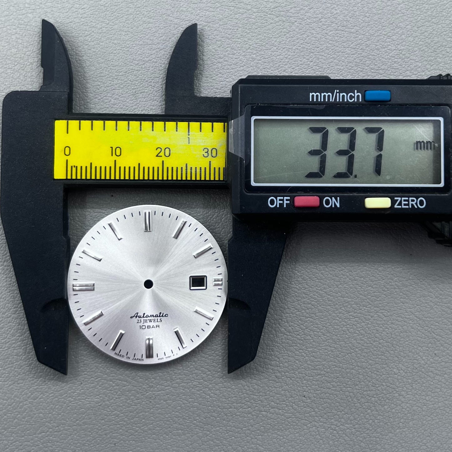 No Lume Silver Modified 34mm Datejust Watch Dial for NH35 Movement