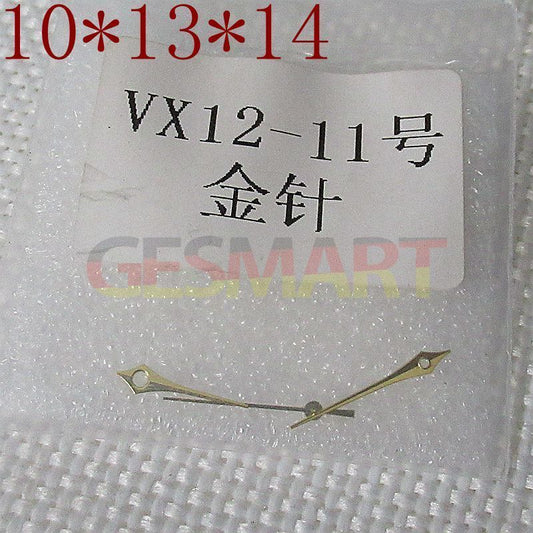 Aiguilles de montre dorées en forme de flèche longue 10 x 13 x 14 mm pour mouvement Hattori Epson VX12