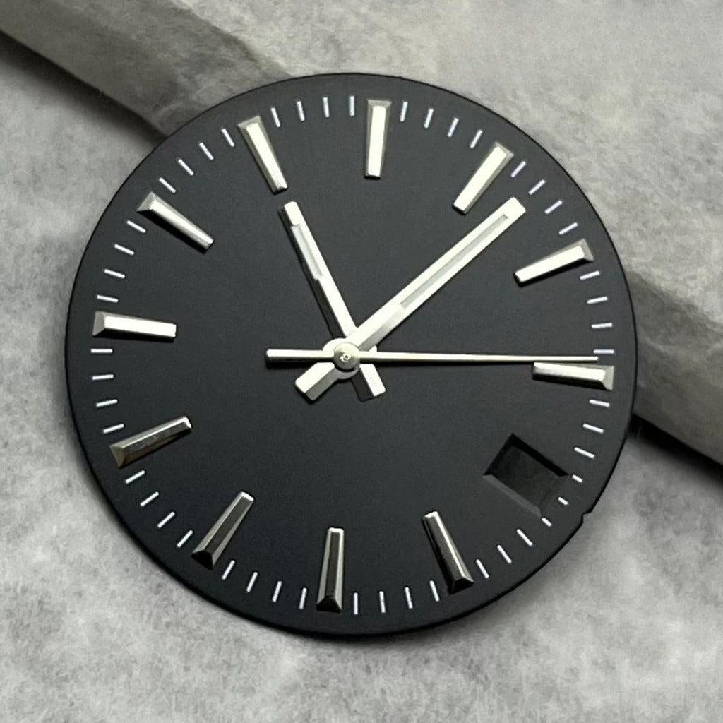 28.5mm Watche Hands Green Luminous Watch Dial Stripes Sunburst For NH35/36/4R/7S
