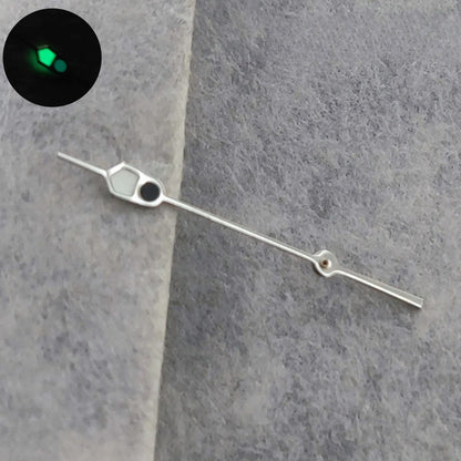 13mm Silver Black For NH35 NH36 7S26 7S36 4R35 4R36 Watches  C3 Green Luminous