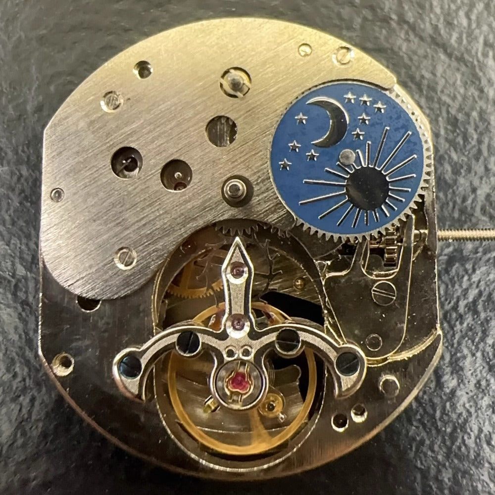 Liaocheng F8031 watch with 3 hands, automatic movement, and moonphase display at 2 o'clock position