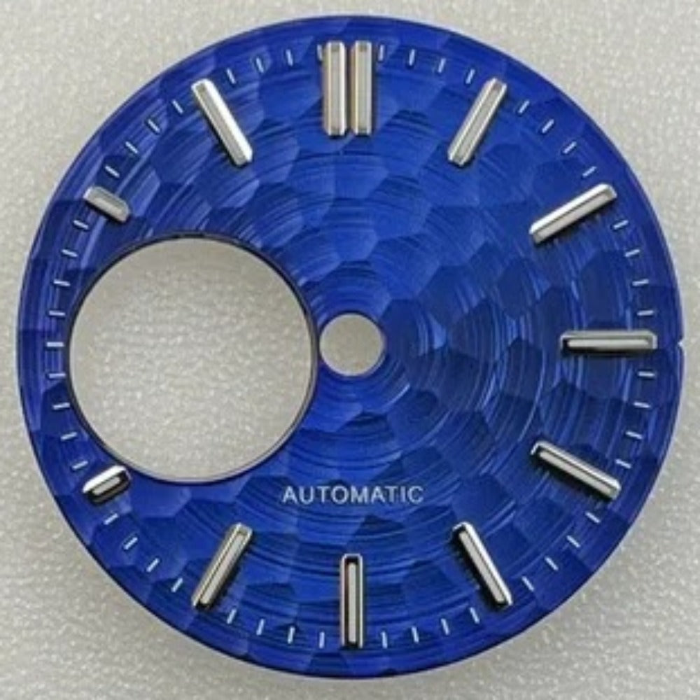 28.5mm Blue Hollow Green Luminous Watch Dial Fit for NH34 NH38 Movement