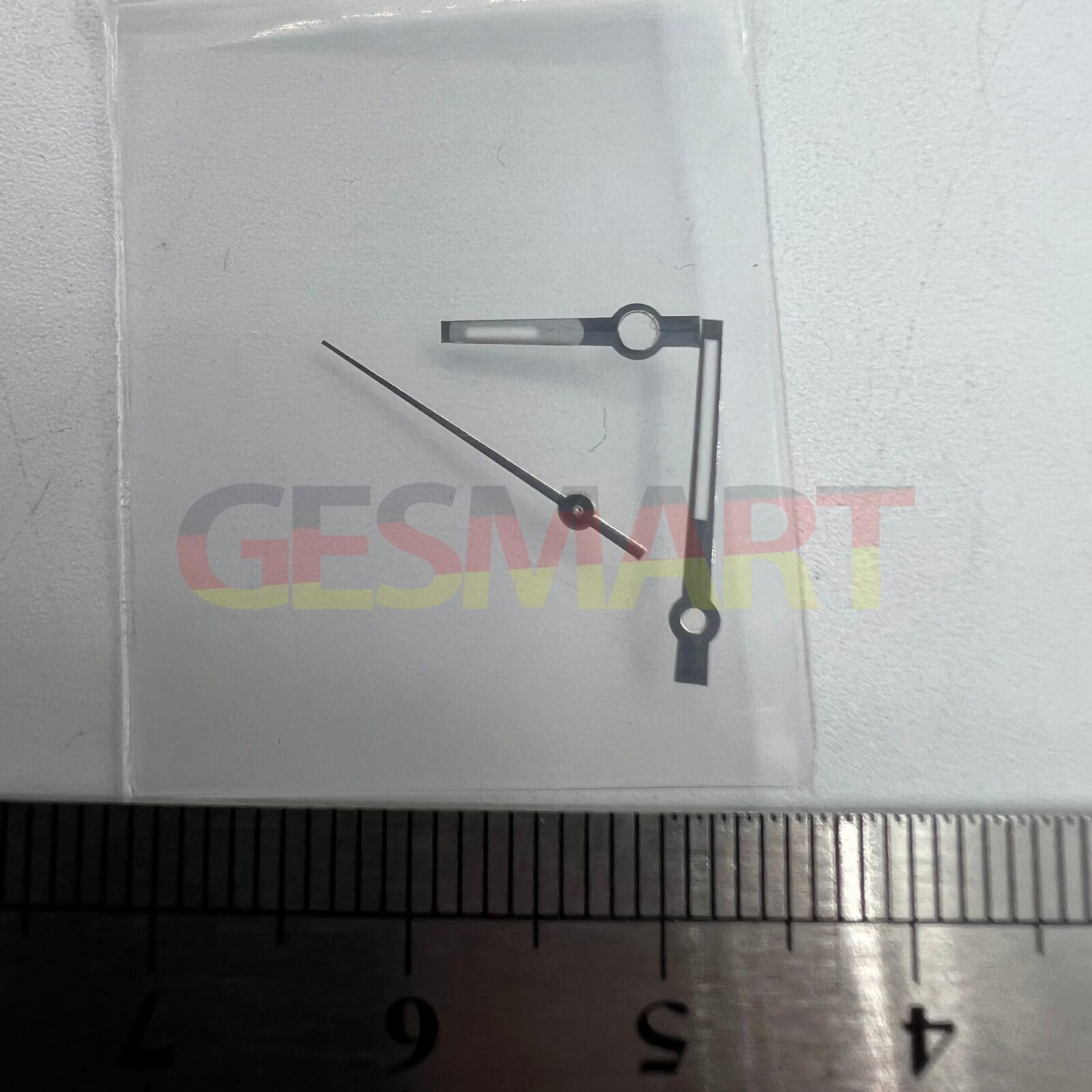 Silver trim green luminous watch hands for NH35/NH36/4R/7S movements, durable and precise.